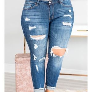 Chic soul distressed skinny jeans